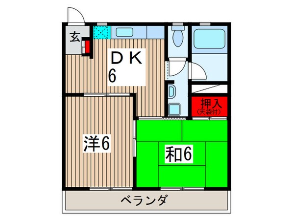 殿花コ－ポの物件間取画像